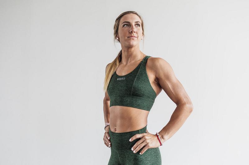 Green Nobull Wide Band Sports Bra (MATTE) Women's Sports Bra | CA T2229C